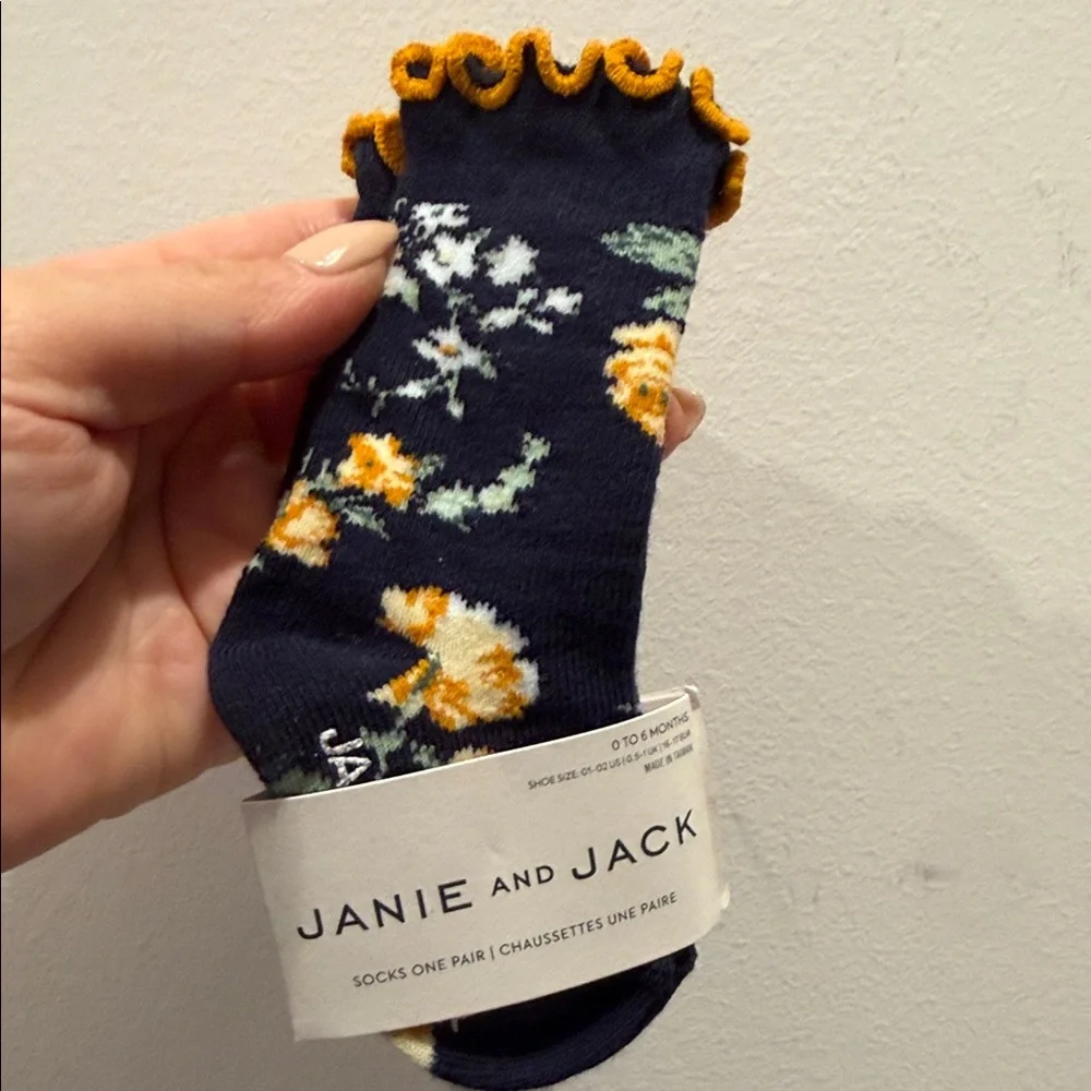Janie and Jack Kids' Patterned Socks Trio 0-6 month NWT